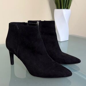Sam & Libby Boots Sam & Libby Black Suede Pointy Toe Ankle Boots Size 9